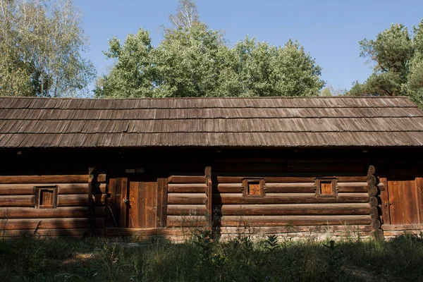 Old Wooden House Wooden Roof Village — Stock Photo, Image