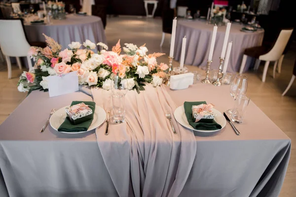 Hermosa Decoración Boda Restaurante — Foto de Stock