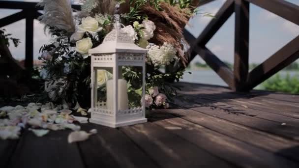 Candle Candlestick Wedding Arch — Stock Video