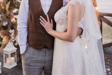 Düğün töreninde gelin ve damat.