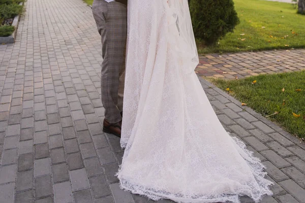 Bride Groom Together Park — Stock Photo, Image