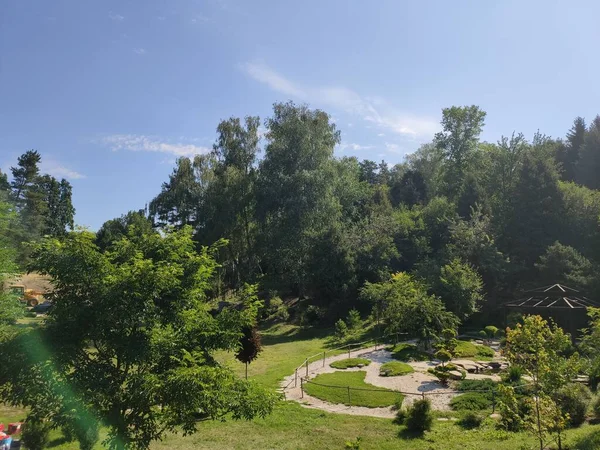 Projeto Paisagem Parque Com Escadas Verão — Fotografia de Stock