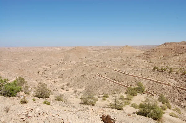 Colline Sabbiose Nel Deserto Della Tunisia Vicino Sahara — Foto Stock