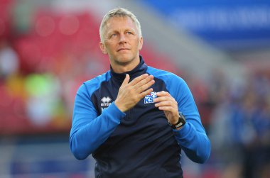 16.06.2018. Moskova, Rusça: Hallgrimsson, futbol FIFA Dünya Kupası Rusya 2018, D grubu sonunda maç arasında Arjantin v İzlanda Moscow Spartak stadyumu.