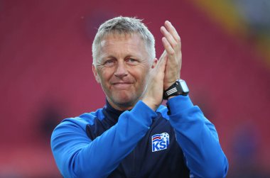 16.06.2018. Moskova, Rusça: Hallgrimsson, futbol FIFA Dünya Kupası Rusya 2018, D grubu sonunda maç arasında Arjantin v İzlanda Moscow Spartak stadyumu.