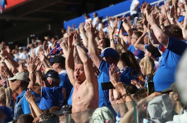 16.06.2018. Moskova, Rusya: İzlanda şofben FIFA Dünya Kupası Rusya 2018, D grubu, futbol sırasında ses maç arasında Arjantin v İzlanda Moscow Spartak stadyumu.