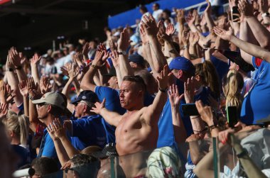 16.06.2018. Moskova, Rusya: İzlanda şofben FIFA Dünya Kupası Rusya 2018, D grubu, futbol sırasında ses maç arasında Arjantin v İzlanda Moscow Spartak stadyumu.