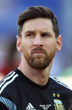 16.06.2018. Moskova, Rusya: Leonard Messi maçtan FIFA Dünya Kupası Rusya 2018, D grubu, futbol önce maç arasında Arjantin v İzlanda Moscow Spartak stadyumu.