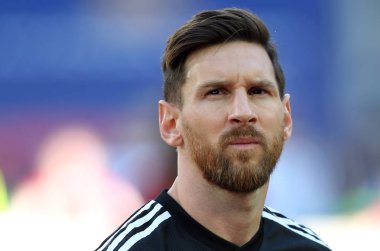 16.06.2018. Moskova, Rusya: Leonard Messi maçtan FIFA Dünya Kupası Rusya 2018, D grubu, futbol önce maç arasında Arjantin v İzlanda Moscow Spartak stadyumu.