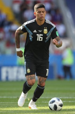 16.06.2018. Moskova, Rusya: Rojo eylem sırasında maç FIFA Dünya Kupası Rusya 2018, D grubu, futbol maç arasında Arjantin v İzlanda Moscow Spartak stadyumu.