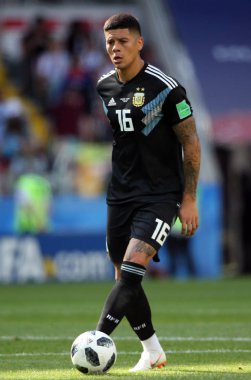 16.06.2018. Moskova, Rusya: Rojo eylem sırasında maç FIFA Dünya Kupası Rusya 2018, D grubu, futbol maç arasında Arjantin v İzlanda Moscow Spartak stadyumu.