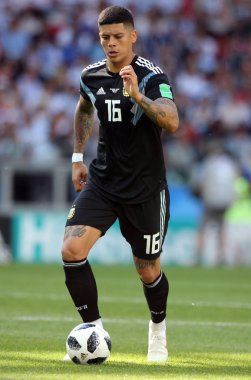 16.06.2018. Moskova, Rusya: Rojo eylem sırasında maç FIFA Dünya Kupası Rusya 2018, D grubu, futbol maç arasında Arjantin v İzlanda Moscow Spartak stadyumu.