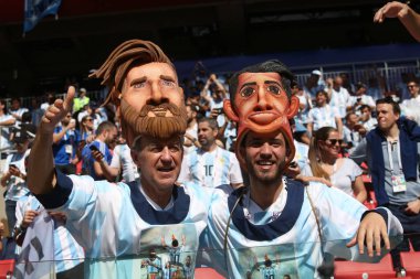 16.06.2018. Moskova, Rusya: Arjantin ve FIFA Dünya Kupası Rusya 2018, D grubu, maç sırasında standları İzlanda taraftarlara futbol maçı arasında Arjantin v İzlanda Moscow Spartak stadyumu.