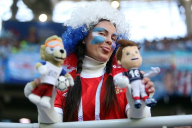 16.06.2018. Moskova, Rusya: FIFA Dünya Kupası Rusya 2018, D grubu, maç sırasında eylem futbol maçı arasında Arjantin v İzlanda Moscow Spartak stadyumu.