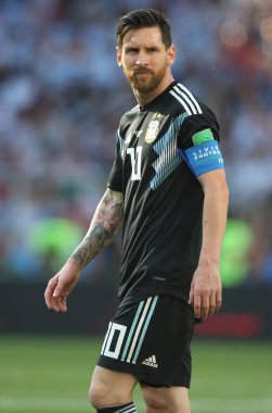 16.06.2018. Moskova, Rusya: Lionel Messi FIFA Dünya Kupası Rusya 2018, D grubu, futbol maç sırasında eylem maç arasında Arjantin v İzlanda Moscow Spartak stadyumu.