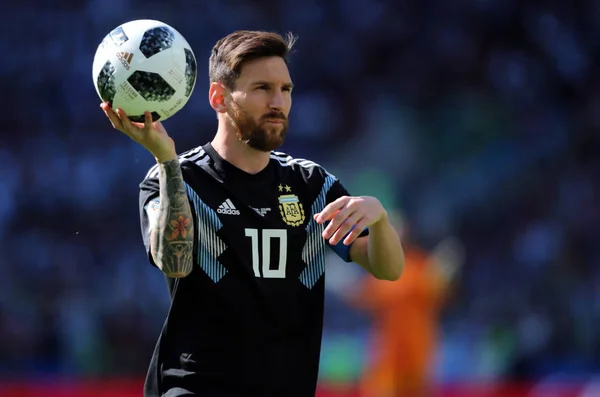 2018 Moszkva Orosz Leonard Messi Akcióban Fifa World Cup Oroszország — Stock Fotó