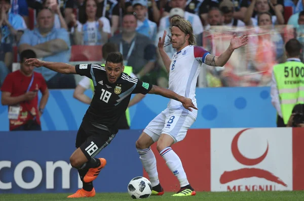 2018 Moscú Rusia Silvio Bjarnason Acción Durante Partido Copa Mundial — Foto de Stock