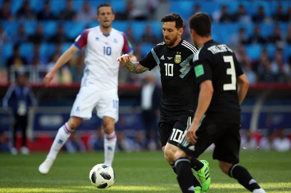 16.06.2018. Moskova, Rusya: Leonardo Messi FIFA Dünya Kupası Rusya 2018, D grubu, futbol maç sırasında eylem maç arasında Arjantin v İzlanda Moscow Spartak stadyumu.
