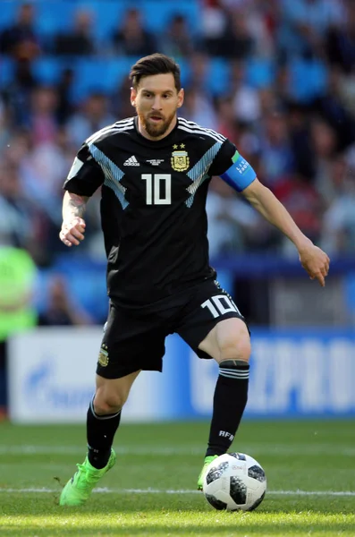 2018 Moscou Rússia Lionel Messi Ação Durante Partida Copa Mundo — Fotografia de Stock