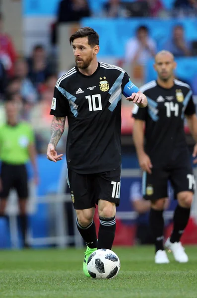 2018 Moscou Rússia Lionel Messi Ação Durante Partida Copa Mundo — Fotografia de Stock