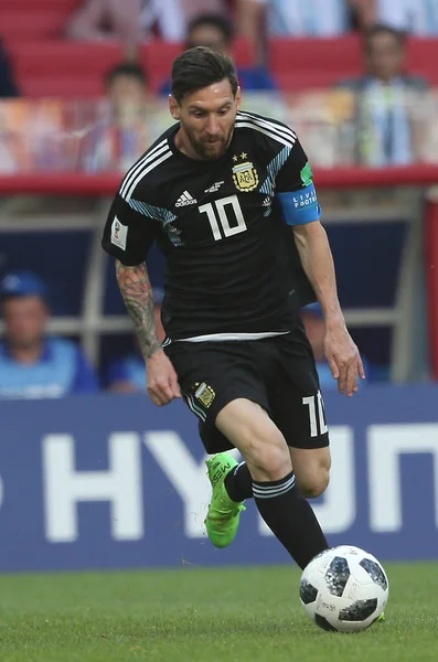 2018 Moscou Rússia Messi Ação Durante Jogo Copa Mundo Fifa — Fotografia de Stock