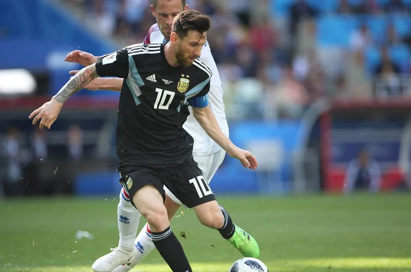 2018 Moscou Rússia Messi Ação Durante Jogo Copa Mundo Fifa — Fotografia de Stock