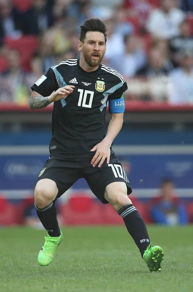 2018 Moscou Rússia Messi Ação Durante Jogo Copa Mundo Fifa — Fotografia de Stock