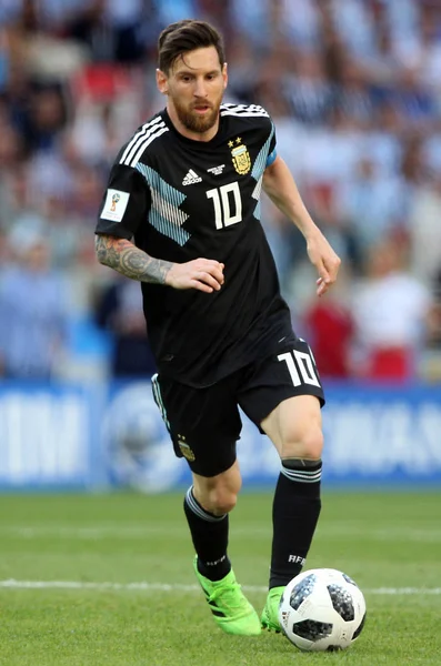 2018 Moscou Rússia Lionel Messi Ação Durante Partida Copa Mundo — Fotografia de Stock