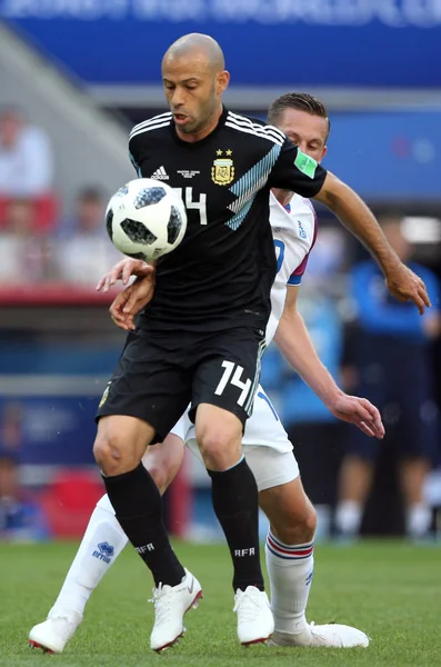 2018 Moscou Rússia Mascherano Ação Durante Jogo Fifa World Cup — Fotografia de Stock