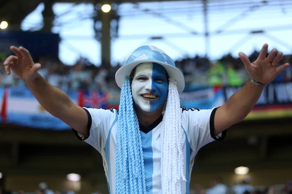 16.06.2018. Moskova, Rusya: Arjantin ve FIFA Dünya Kupası Rusya 2018, D grubu, maç sırasında standları İzlanda taraftarlara futbol maçı arasında Arjantin v İzlanda Moscow Spartak stadyumu.