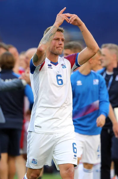 16.06.2018. Moskova, Rusya: İzlanda takım maç FIFA Dünya Kupası Rusya 2018, D grubu, Moscow Spartak stadyumu futbol rasında Arjantin v İzlanda sonunda.