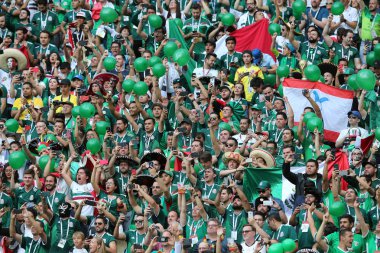 17.06.2018. Moskova, Rusya: FIFA Dünya Kupası Rusya 2018, F Grubu, futbol sırasında eylem arasında Almanya v Meksika Moskova'da Lujniki Stadyumu eşleme.