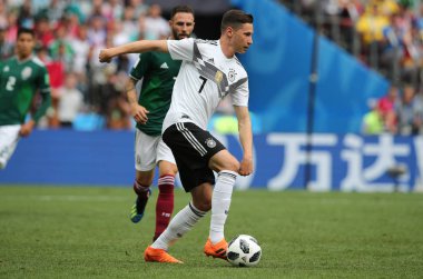 17.06.2018. Moskova, Rusça: Draxler eylem sırasında FIFA Dünya Kupası Rusya 2018, F Grubu, futbol maç arasında Almanya v Meksika Moskova'da Lujniki Stadyumu.