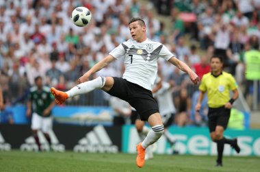 17.06.2018. Moskova, Rusça: Draxler eylem sırasında FIFA Dünya Kupası Rusya 2018, F Grubu, futbol maç arasında Almanya v Meksika Moskova'da Lujniki Stadyumu.