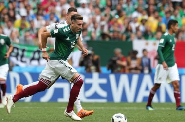 17.06.2018. Moskova, Rusya: Herrera, futbol FIFA Dünya Kupası Rusya 2018, F Grubu sırasında eylem maç arasında Almanya v Meksika Moskova'da Lujniki Stadyumu.
