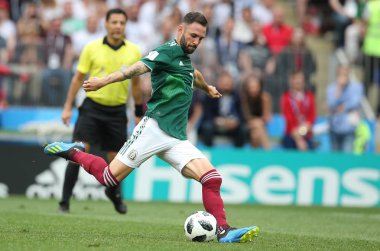 17.06.2018. Moskova, Rusya: Layun eylem, futbol FIFA Dünya Kupası Rusya 2018, F Grubu sırasında Almanya v Meksika Moskova'da Lujniki Stadyumu arasında eşleme.