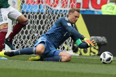 17.06.2018. Moskova, Rusya: Manuel Neuer eylem sırasında FIFA Dünya Kupası Rusya 2018, F Grubu, futbol Almanya v Meksika Moskova'da Lujniki Stadyumu arasında eşleme.
