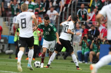 17.06.2018. Moskova, Rusya: Lozano puan edinildi gol Almanya v Meksika Moskova'da Lujniki Stadyumu FIFA Dünya Kupası Rusya 2018, F Grubu, futbol maçı sırasında.