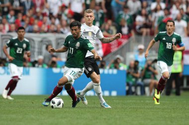 17.06.2018. Moskova, Rusya: Vela eylem sırasında FIFA Dünya Kupası Rusya 2018, F Grubu, futbol Almanya v Meksika Moskova'da Lujniki Stadyumu arasında eşleme.