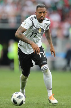 17.06.2018. Moskova, Rusya: Boateng eylem sırasında FIFA Dünya Kupası Rusya 2018, F Grubu, futbol maç arasında Almanya v Meksika Moskova'da Lujniki Stadyumu.