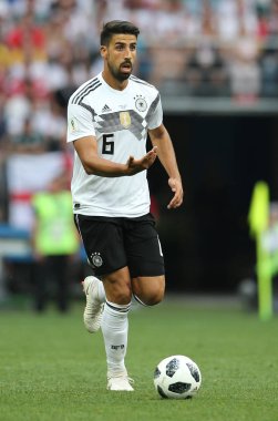 17.06.2018. Moskova, Rusya: Khedira eylem sırasında FIFA Dünya Kupası Rusya 2018, F Grubu, futbol maç arasında Almanya v Meksika Moskova'da Lujniki Stadyumu.