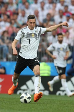 17.06.2018. Moskova, Rusça: Draxler eylem sırasında FIFA Dünya Kupası Rusya 2018, F Grubu, futbol maç arasında Almanya v Meksika Moskova'da Lujniki Stadyumu.