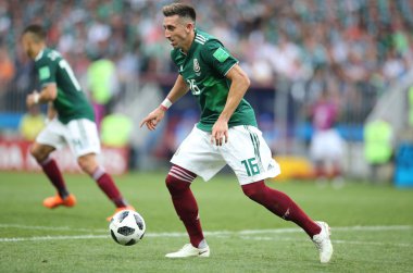 17.06.2018. Moskova, Rusya: Herrera, futbol FIFA Dünya Kupası Rusya 2018, F Grubu sırasında eylem maç arasında Almanya v Meksika Moskova'da Lujniki Stadyumu.