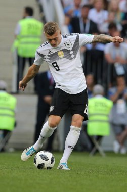 17.06.2018. Moskova, Rusya: FIFA Dünya Kupası Rusya 2018, F Grubu, futbol sırasında eylem Kroos Almanya v Meksika Moskova'da Lujniki Stadyumu arasında eşleme.