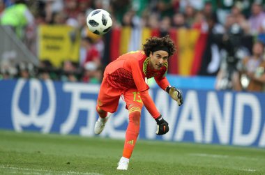 17.06.2018. Moskova, Rusya: Ochoa, futbol FIFA Dünya Kupası Rusya 2018, F Grubu sırasında eylem maç arasında Almanya v Meksika Moskova'da Lujniki Stadyumu.