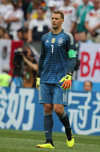 17.06.2018. Moskova, Rusya: Neuer eylem sırasında FIFA Dünya Kupası Rusya 2018, F Grubu, futbol maç arasında Almanya v Meksika Moskova'da Lujniki Stadyumu.