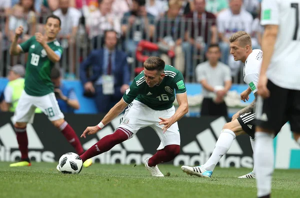 17.06.2018. Moskova, Rusya: Herrera, futbol FIFA Dünya Kupası Rusya 2018, F Grubu sırasında eylem maç arasında Almanya v Meksika Moskova'da Lujniki Stadyumu.