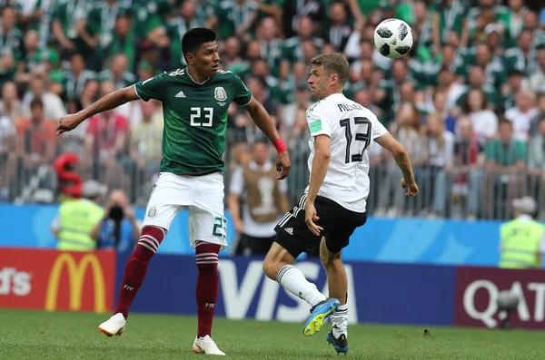 17.06.2018. Moskova, Rusya: Gallardo, futbol FIFA Dünya Kupası Rusya 2018, F Grubu sırasında eylem maç arasında Almanya v Meksika Moskova'da Lujniki Stadyumu.
