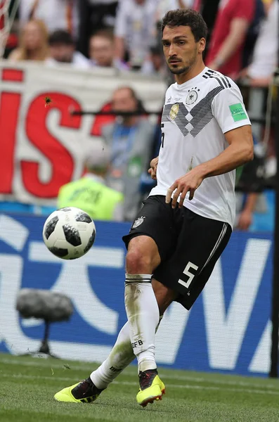 17.06.2018. Moskova, Rusya: FIFA Dünya Kupası Rusya 2018, F Grubu, futbol sırasında eylem Hummel Almanya v Meksika Moskova'da Lujniki Stadyumu arasında eşleme.