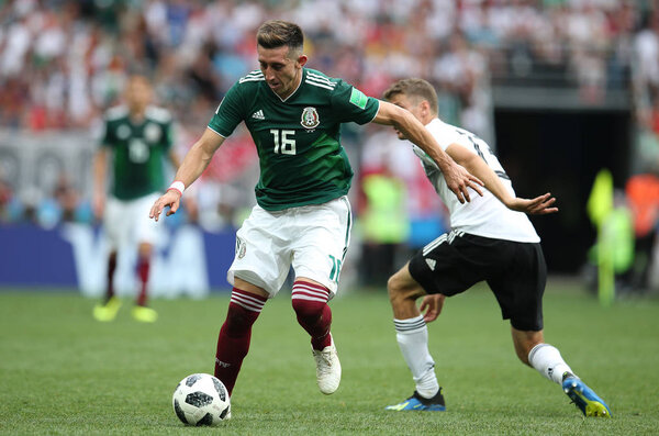 17.06.2018. Moscow, Russian: Herrera in action during the Fifa World Cup Russia 2018, Group F, football match between GERMANY v MEXICO in Luzhniki Stadium  in Moscow.